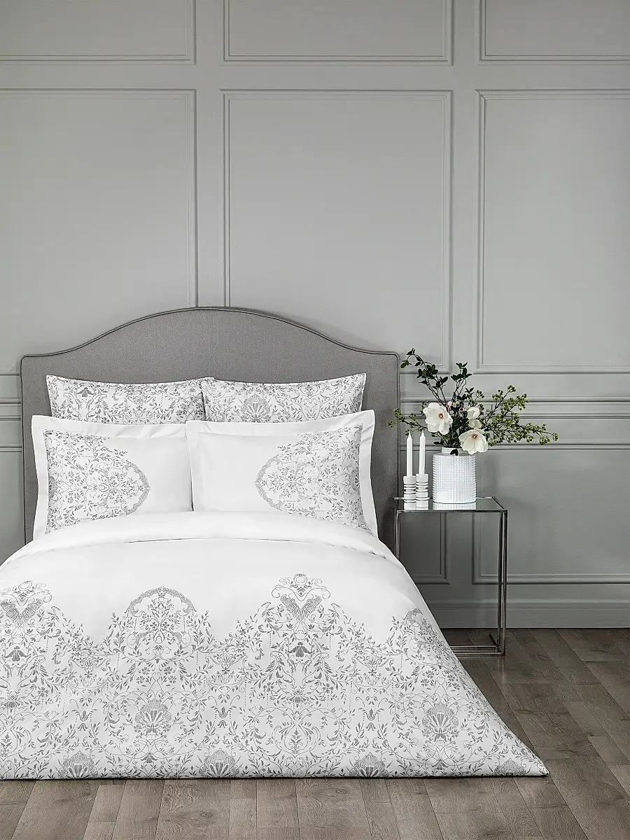 Togas Amaris Duvet Cover & Sham Collection - White Silver Grey | Thumbnail 3 Togas Amaris Duvet Cover & Sham Collection - White Silver Grey | Thumbnail 3