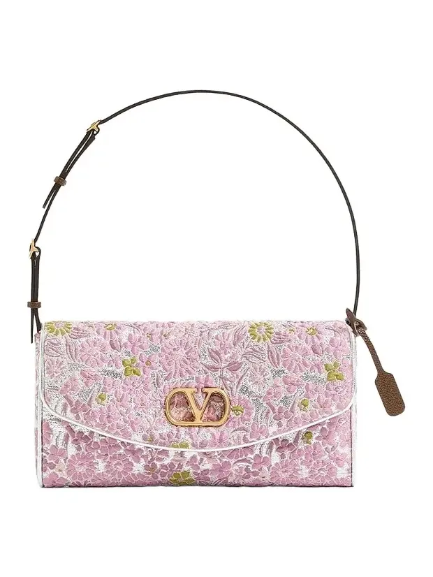 Women's DeVain Small Shoulder Bag in Jacquard Lurex Fabric Women's DeVain Small Shoulder Bag in Jacquard Lurex Fabric