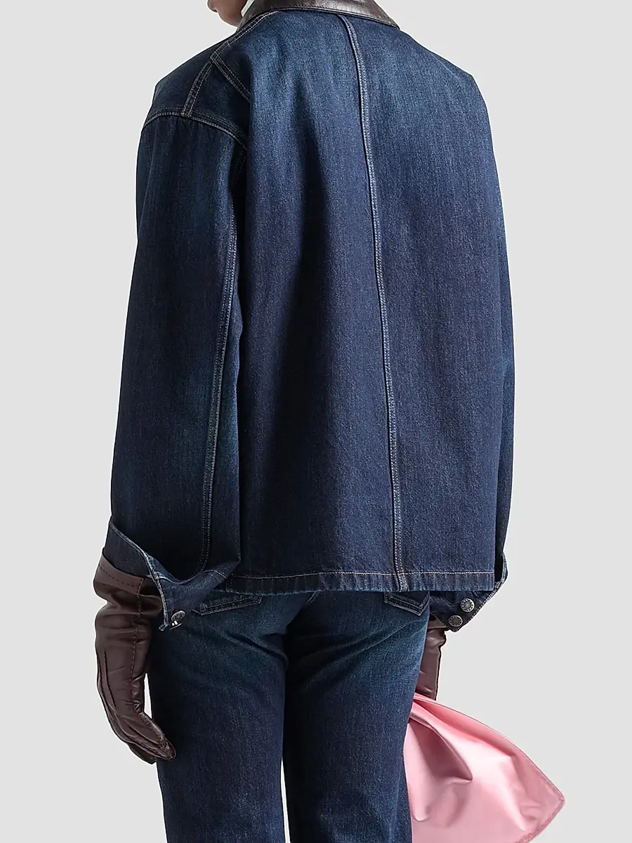 Prada Women's Denim Trucker Jacket | Thumbnail 4 Prada Women's Denim Trucker Jacket | Thumbnail 4