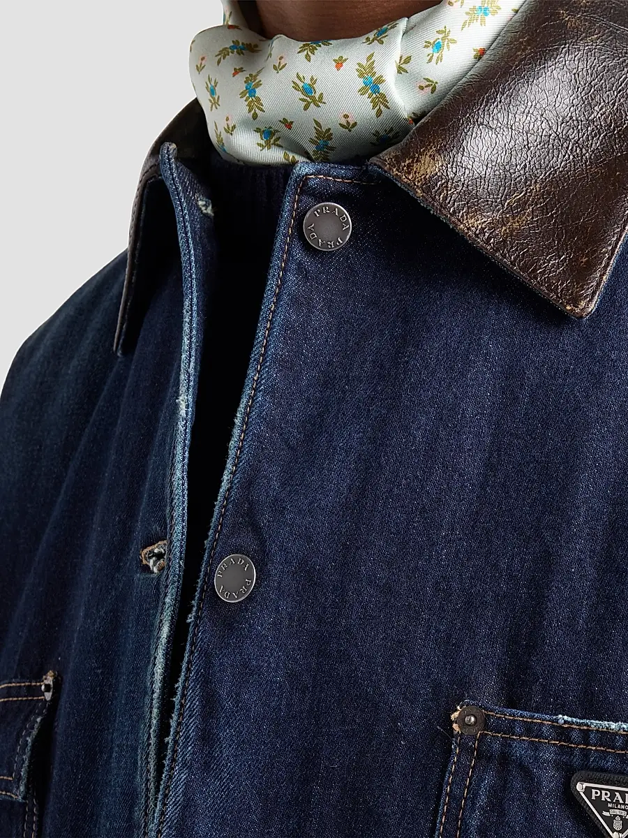 Prada Women's Denim Trucker Jacket | Thumbnail 5 Prada Women's Denim Trucker Jacket | Thumbnail 5