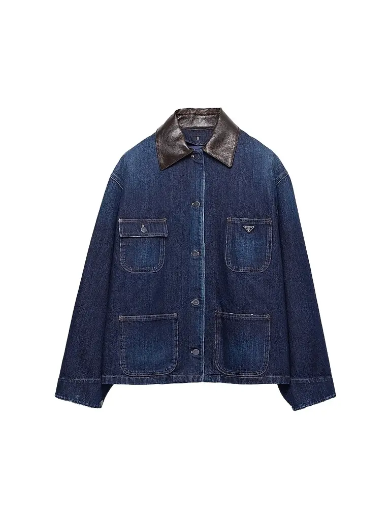 Prada Women's Denim Trucker Jacket - Blue | Image 1 Prada Women's Denim Trucker Jacket - Blue | Image 1