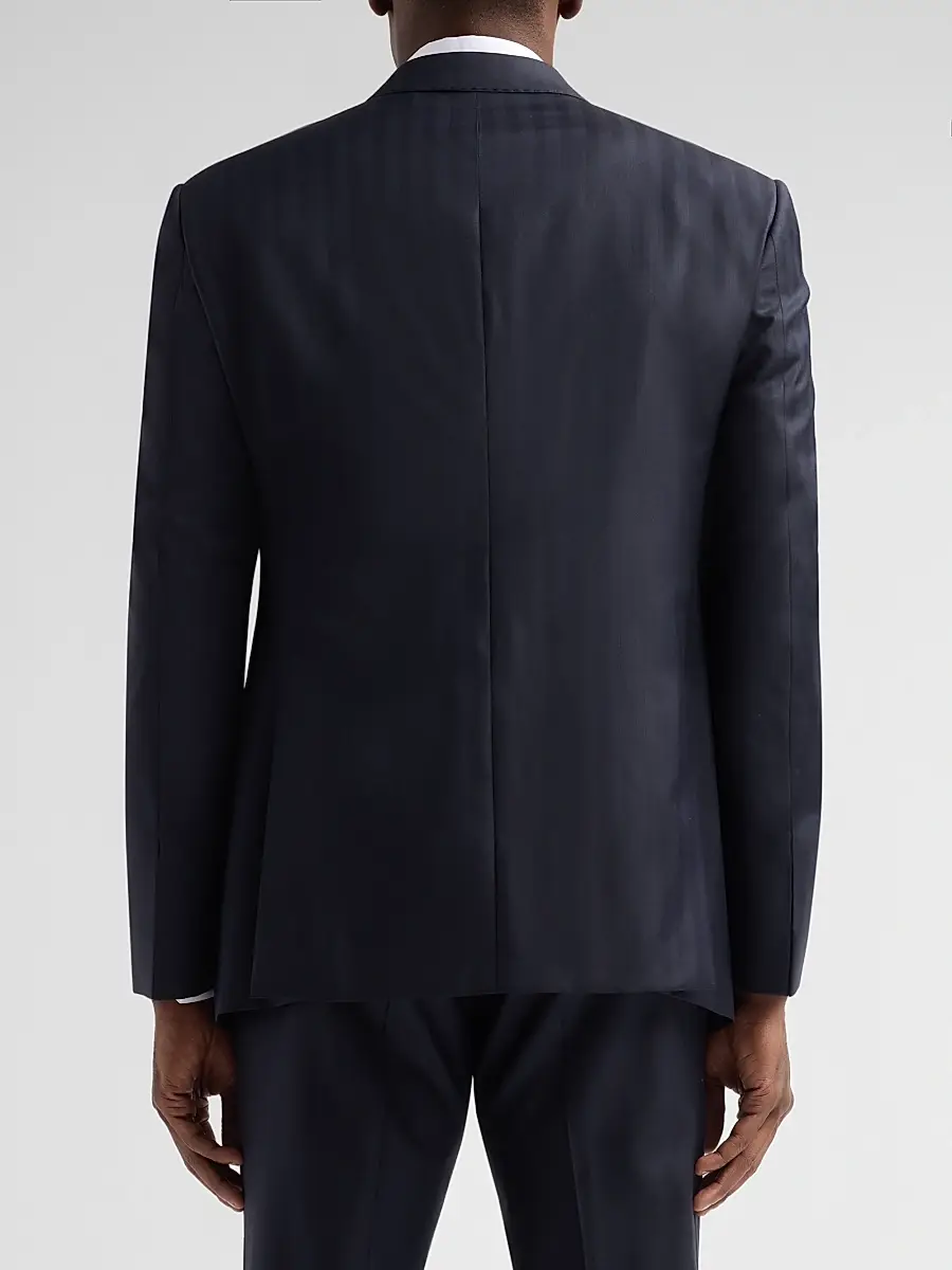Giorgio Armani Men's Striped Herringbone Wool Single-Breasted Suit | Thumbnail 5