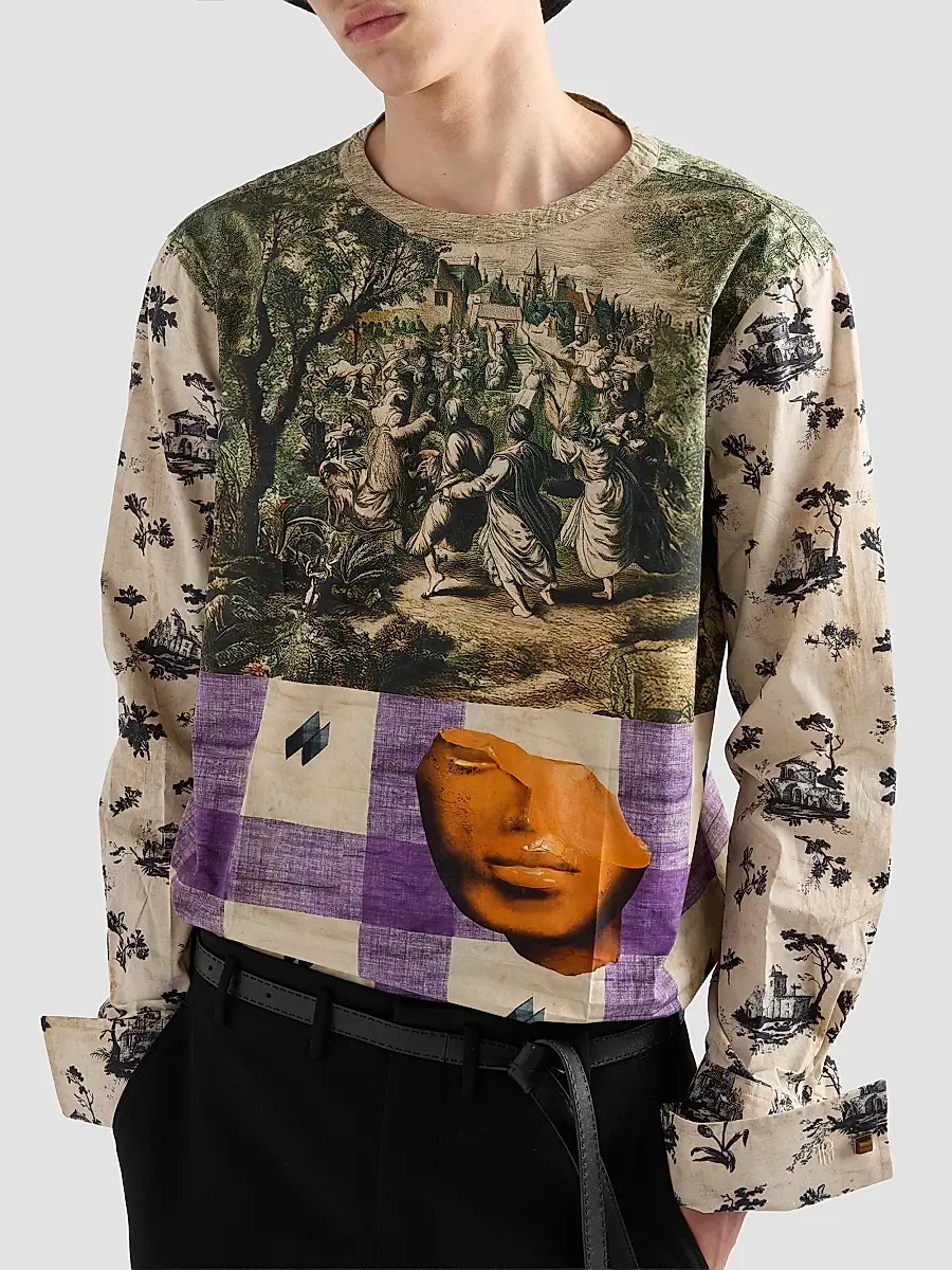 Prada Men's Printed Cotton Shirt | Thumbnail 3 Prada Men's Printed Cotton Shirt | Thumbnail 3