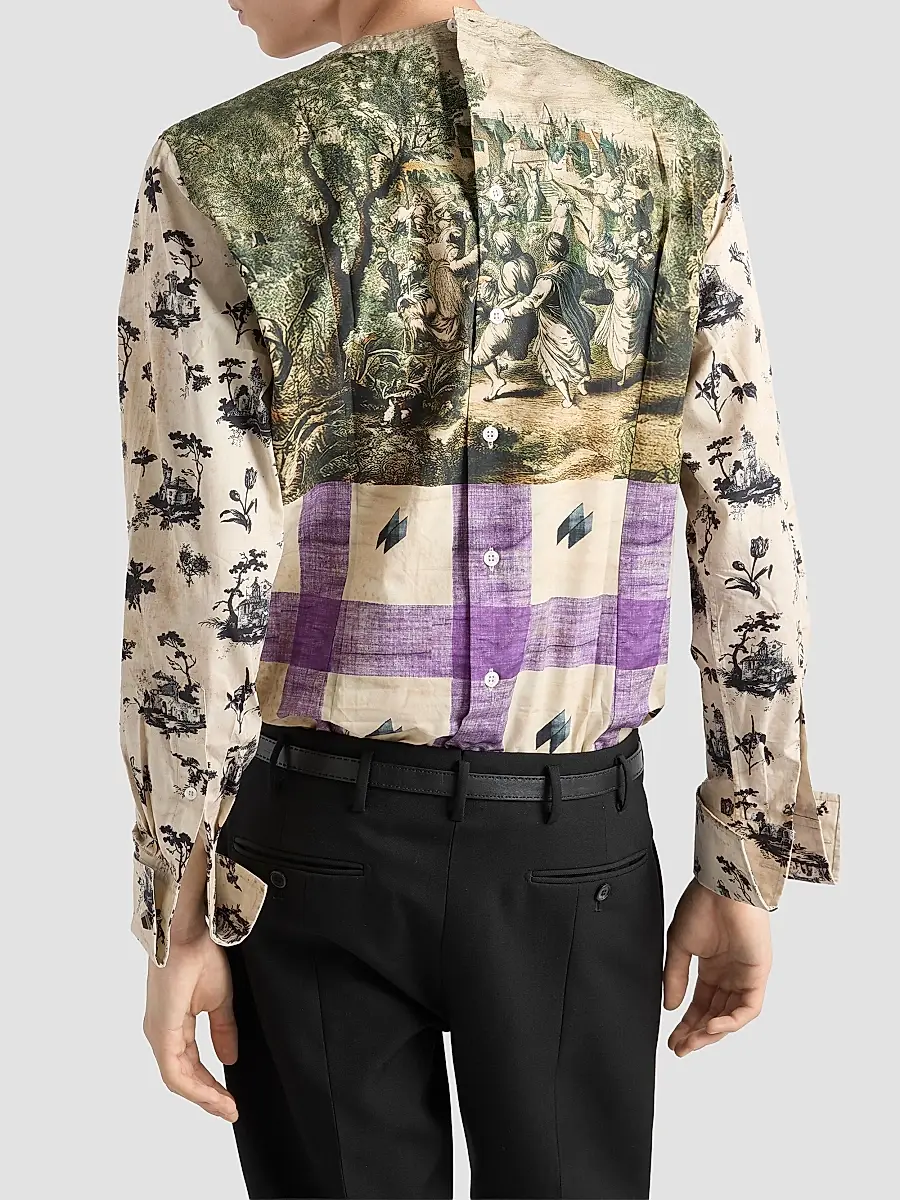 Prada Men's Printed Cotton Shirt | Thumbnail 4 Prada Men's Printed Cotton Shirt | Thumbnail 4
