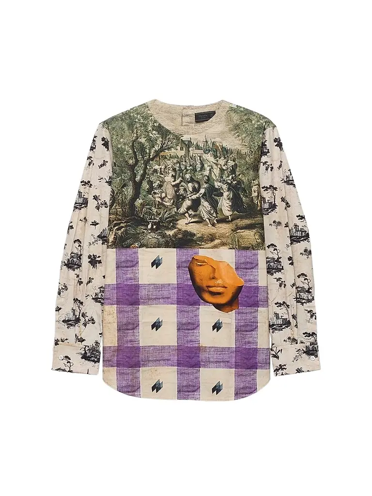 Prada Men's Printed Cotton Shirt - Multicolored | Image 1 Prada Men's Printed Cotton Shirt - Multicolored | Image 1