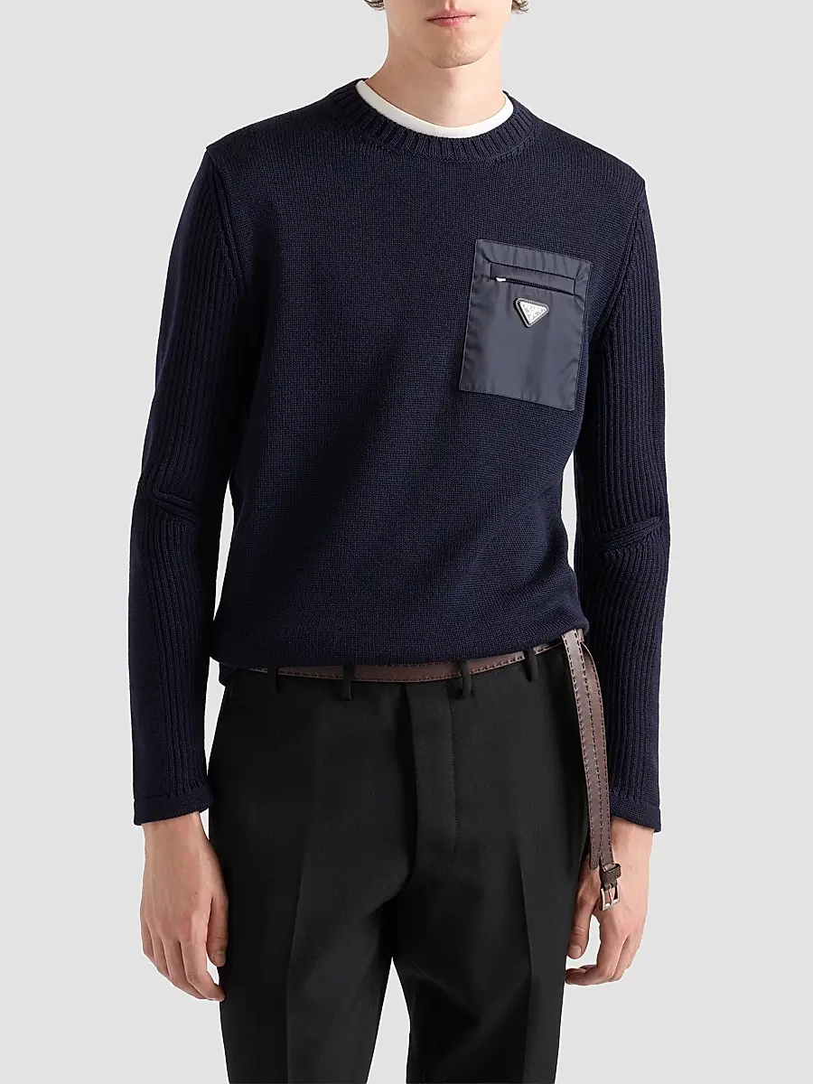 Prada Men's Wool Sweater | Thumbnail 3 Prada Men's Wool Sweater | Thumbnail 3