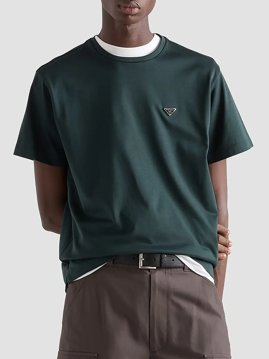 Prada Men's Cotton T-Shirt | Thumbnail 2 Prada Men's Cotton T-Shirt | Thumbnail 2
