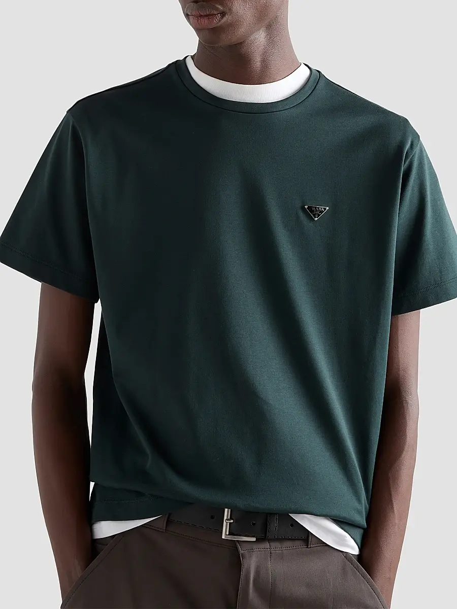 Prada Men's Cotton T-Shirt | Thumbnail 4 Prada Men's Cotton T-Shirt | Thumbnail 4