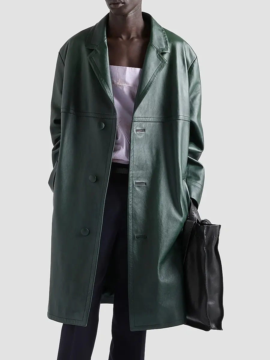 Prada Men's Leather Coat | Thumbnail 2 Prada Men's Leather Coat | Thumbnail 2