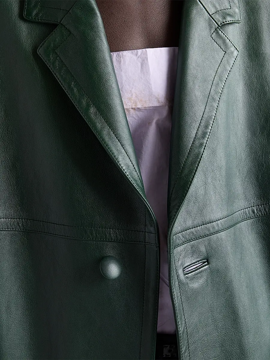 Prada Men's Leather Coat | Thumbnail 6 Prada Men's Leather Coat | Thumbnail 6