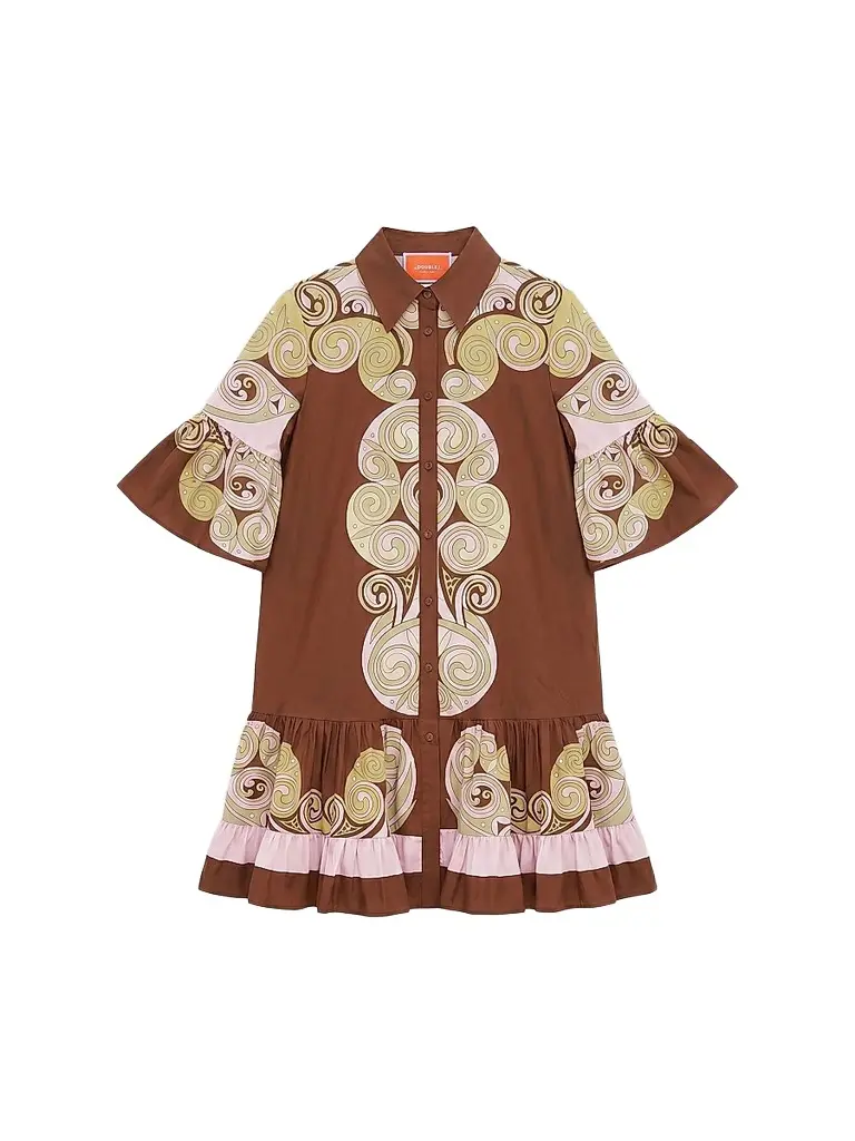 La DoubleJ Women's Choux Dress - Kells Swirl Burgundy | Image 1 La DoubleJ Women's Choux Dress - Kells Swirl Burgundy | Image 1