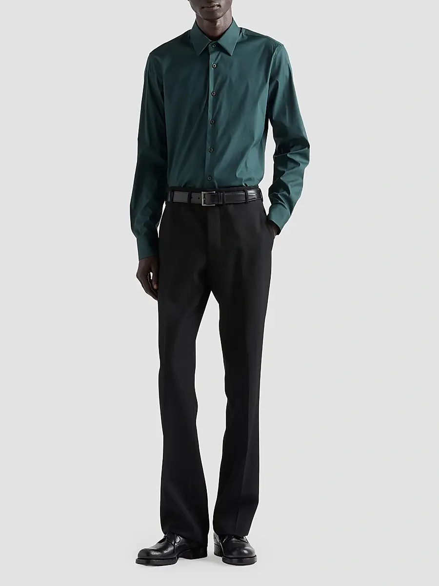 Prada Men's Stretch Cotton Shirt | Thumbnail 2 Prada Men's Stretch Cotton Shirt | Thumbnail 2