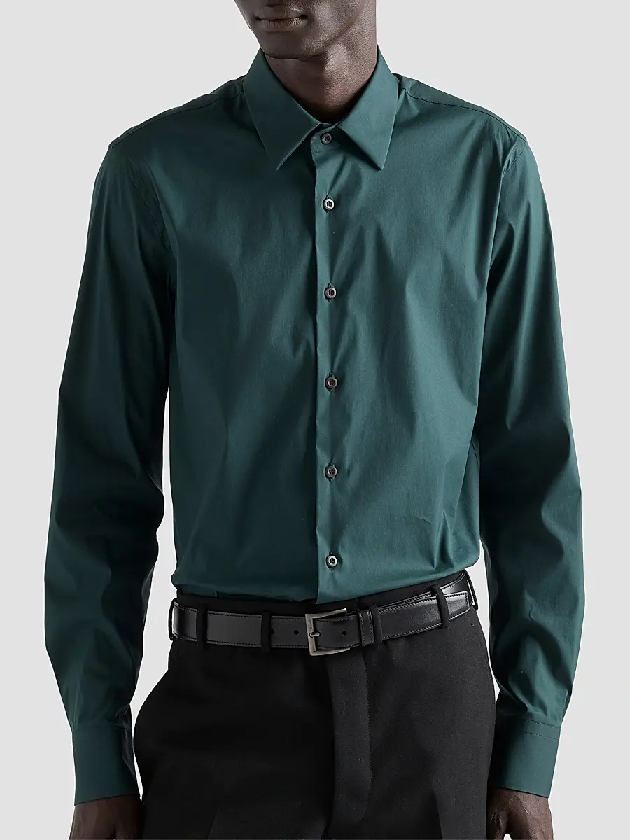 Prada Men's Stretch Cotton Shirt | Thumbnail 3 Prada Men's Stretch Cotton Shirt | Thumbnail 3