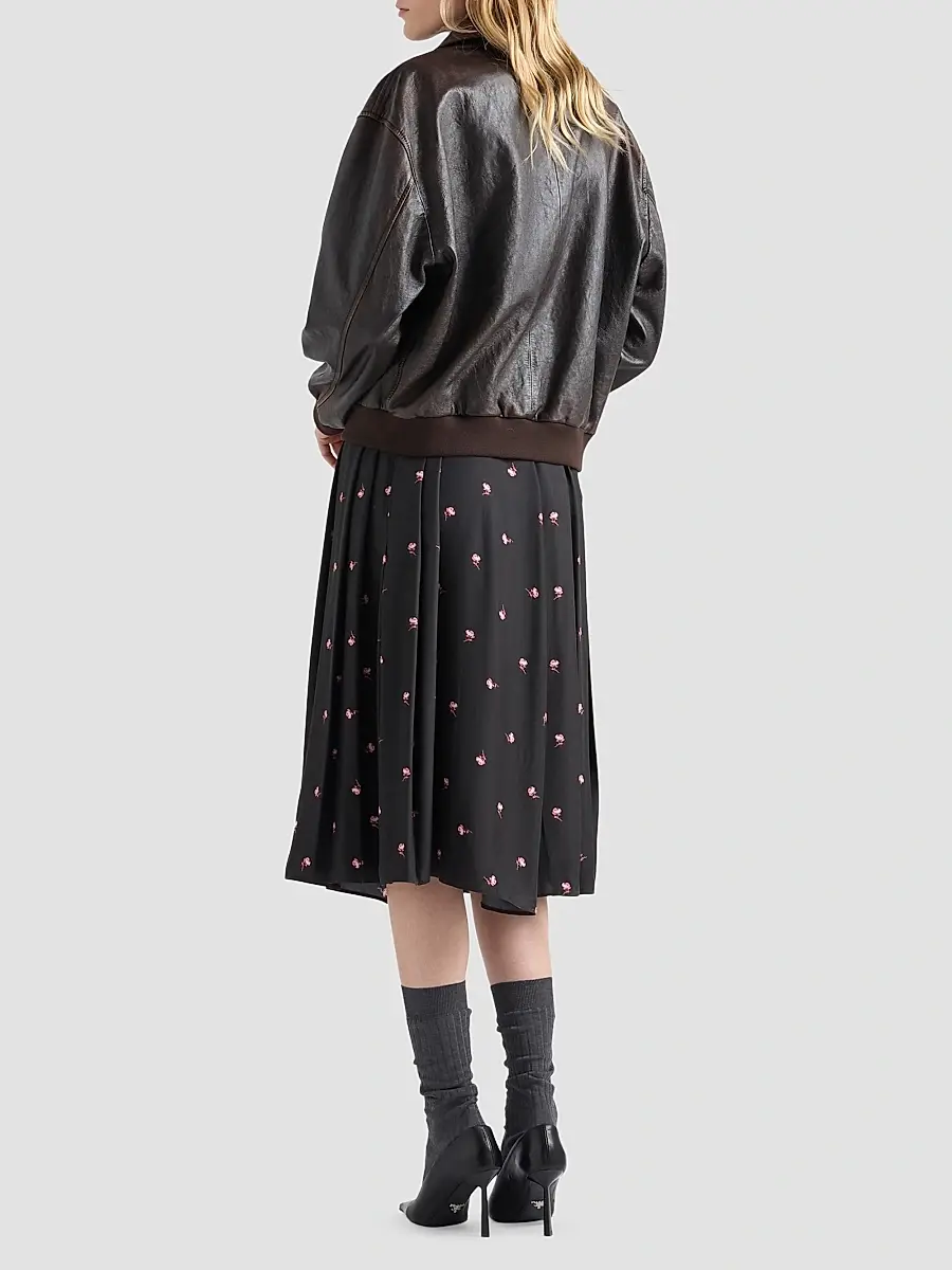 Prada Women's Floral Print Washed Silk Dress | Thumbnail 3 Prada Women's Floral Print Washed Silk Dress | Thumbnail 3