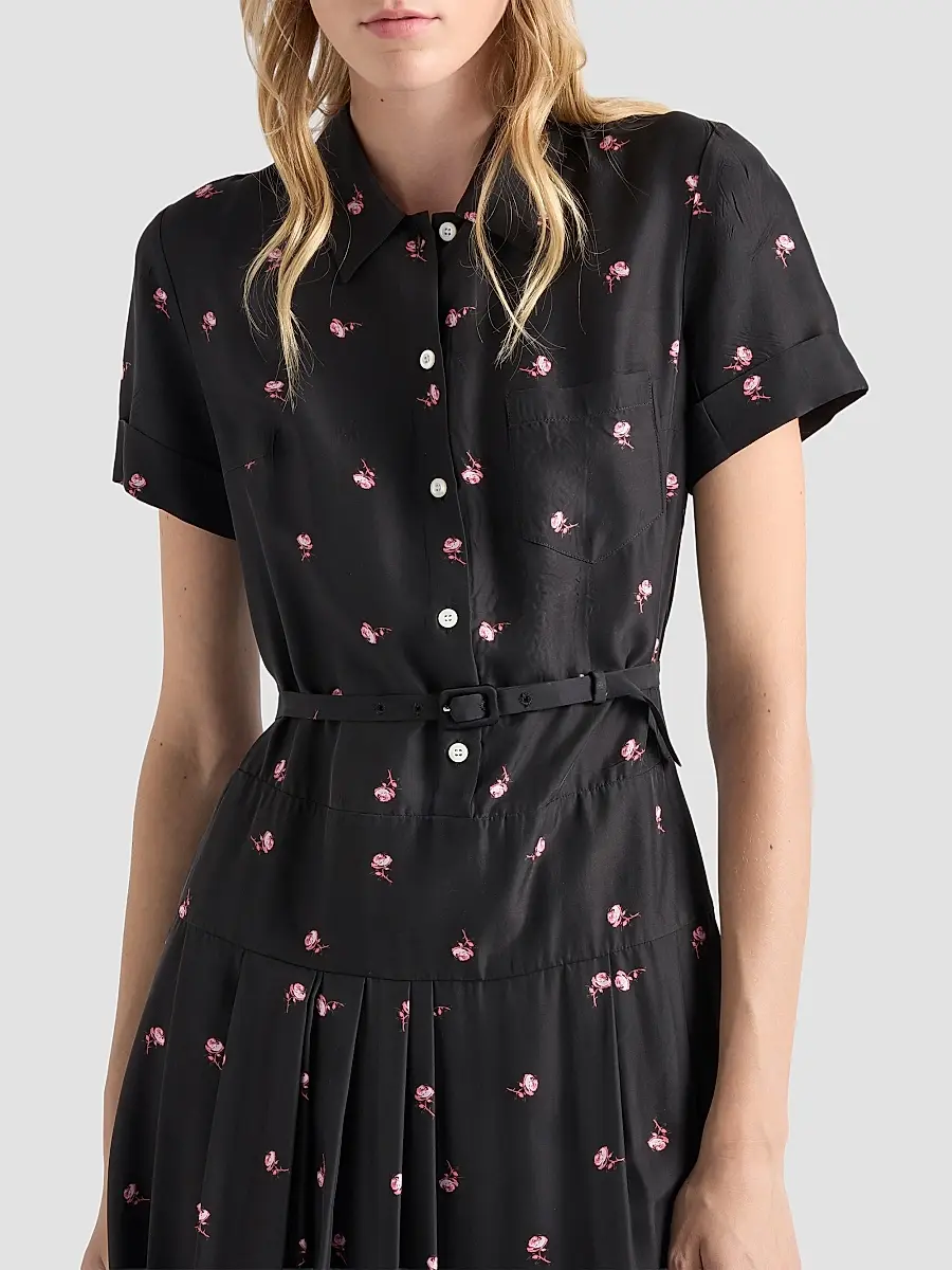 Prada Women's Floral Print Washed Silk Dress | Thumbnail 5 Prada Women's Floral Print Washed Silk Dress | Thumbnail 5