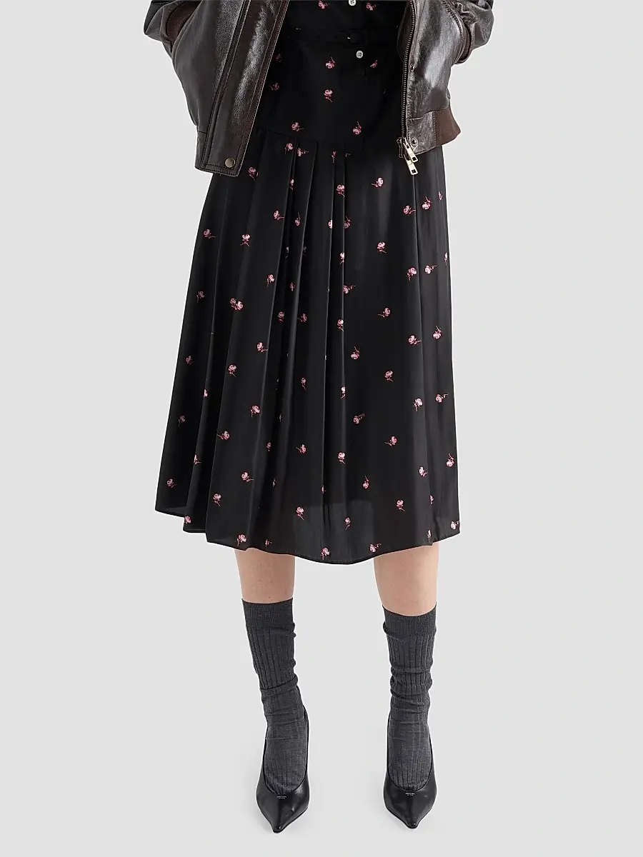Prada Women's Floral Print Washed Silk Dress | Thumbnail 6 Prada Women's Floral Print Washed Silk Dress | Thumbnail 6