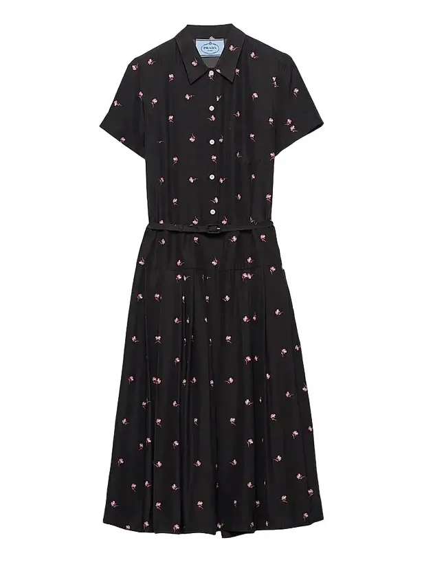 Women's Floral Print Washed Silk Dress