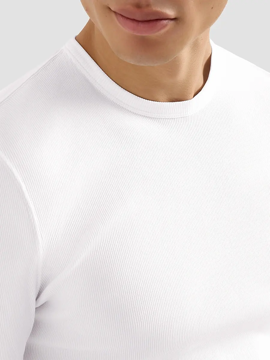 Brunello Cucinelli Men's Stretch Cotton and Modal Ribbed Jersey Crewneck T-Shirt | Thumbnail 6 Brunello Cucinelli Men's Stretch Cotton and Modal Ribbed Jersey Crewneck T-Shirt | Thumbnail 6