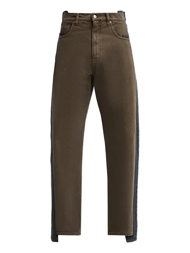 Men's Stone-Washed & Dyed Spliced Jeans Men's Stone-Washed & Dyed Spliced Jeans
