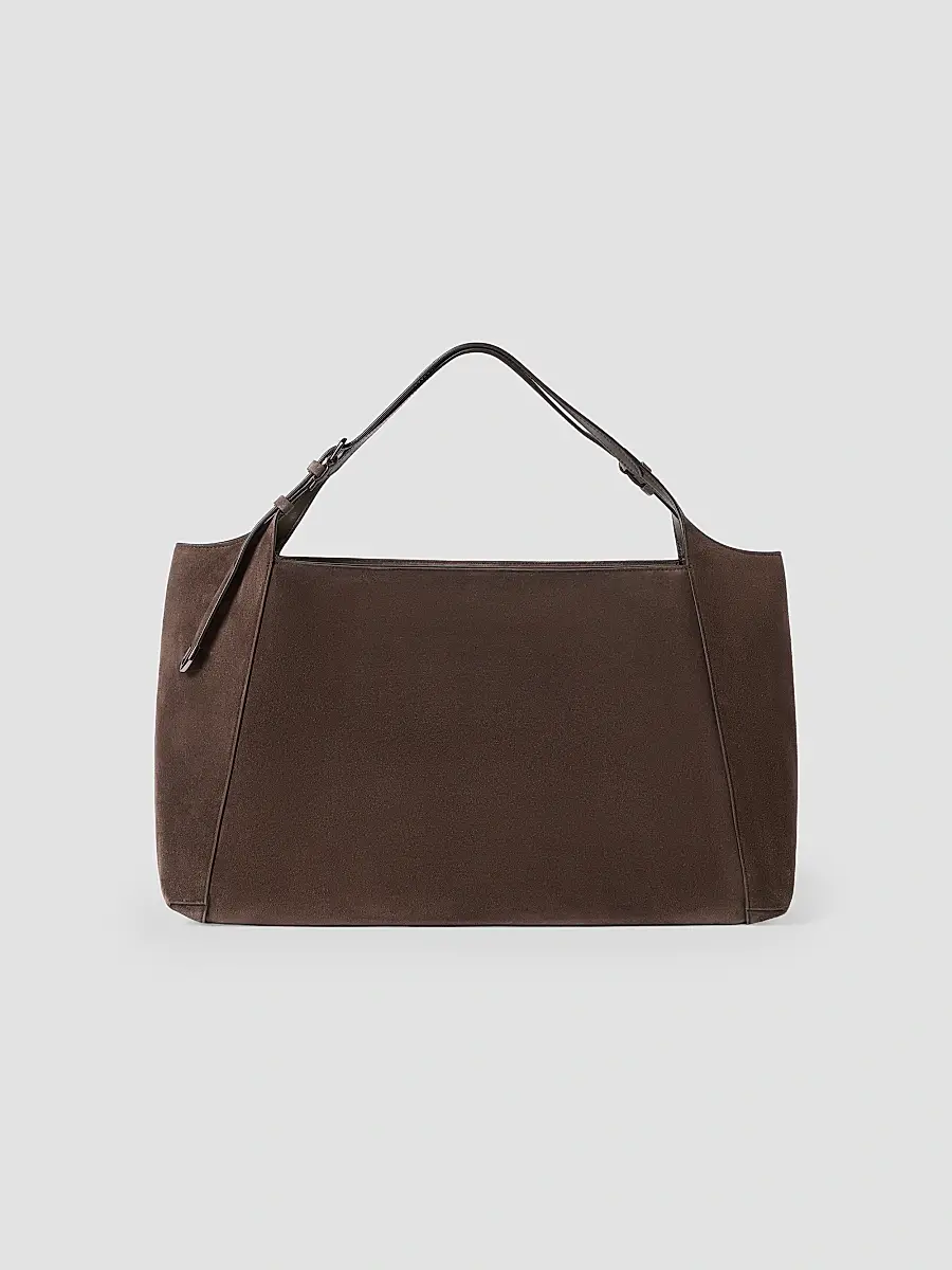 Brunello Cucinelli Women's Sartorial Shopper Bag in Suede - Pine Cone Brown | Thumbnail 3