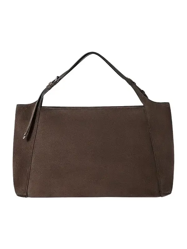 Brunello Cucinelli Women's Sartorial Shopper Bag in Suede - Pine Cone Brown