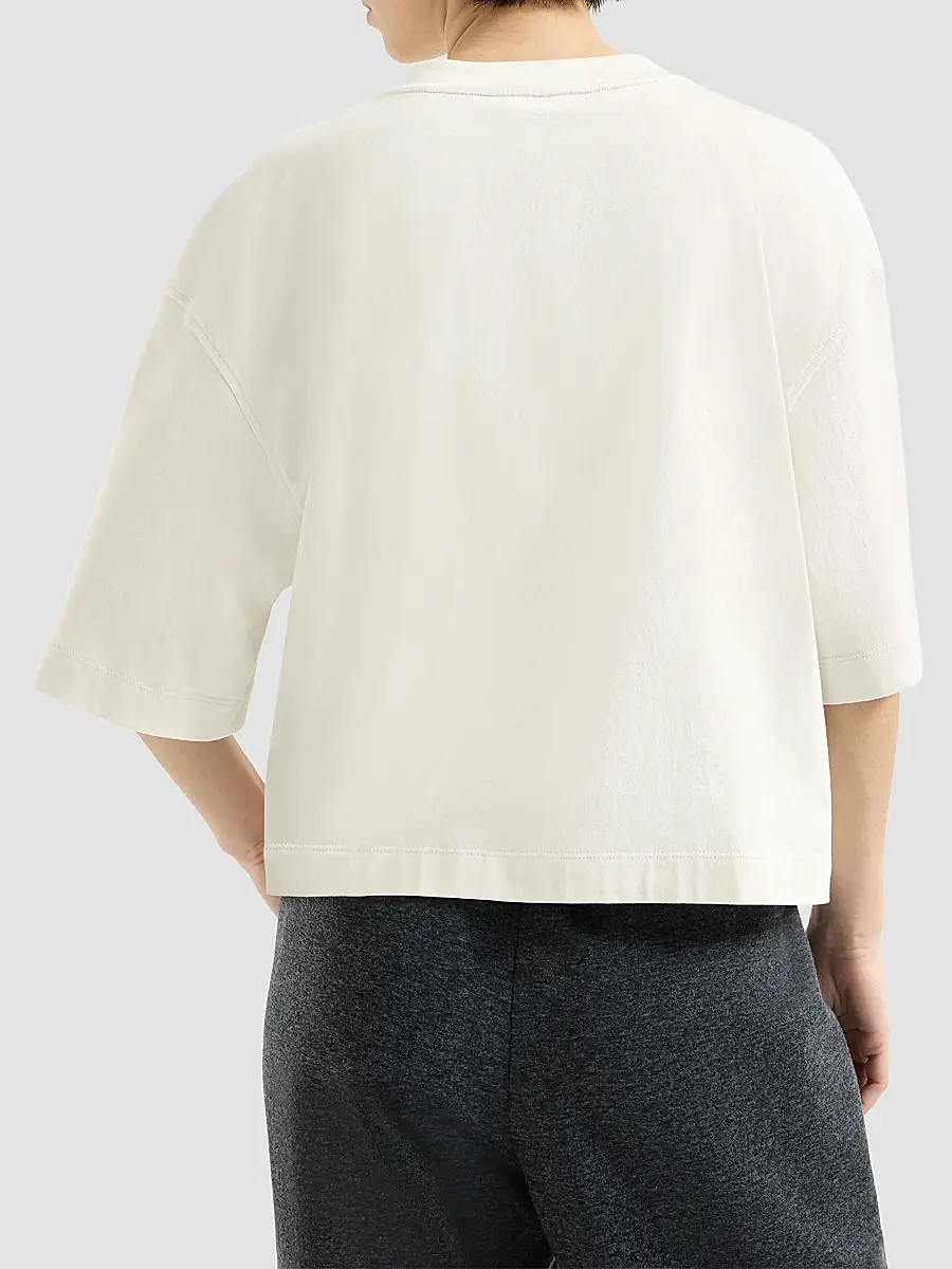 Brunello Cucinelli Women's Cotton Jersey T-Shirt with Embroidery - Butter | Thumbnail 4 Brunello Cucinelli Women's Cotton Jersey T-Shirt with Embroidery - Butter | Thumbnail 4