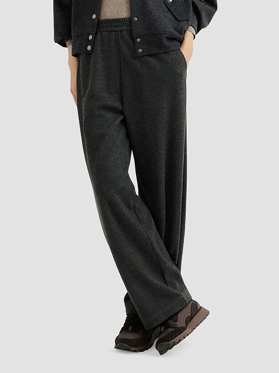 Brunello Cucinelli Women's Cashmere Interlock Track Trousers | Thumbnail 5 Brunello Cucinelli Women's Cashmere Interlock Track Trousers | Thumbnail 5