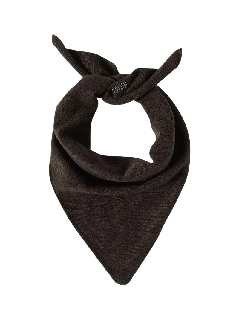Women's Cashmere Foulard with Monili - Coffee Women's Cashmere Foulard with Monili - Coffee