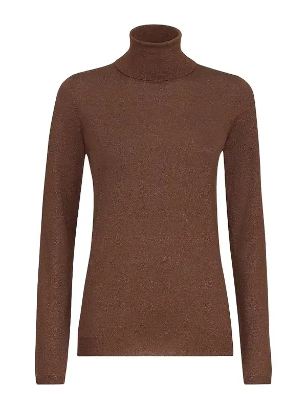 Women's Sparkling Cashmere and Silk Lightweight Turtleneck Sweater