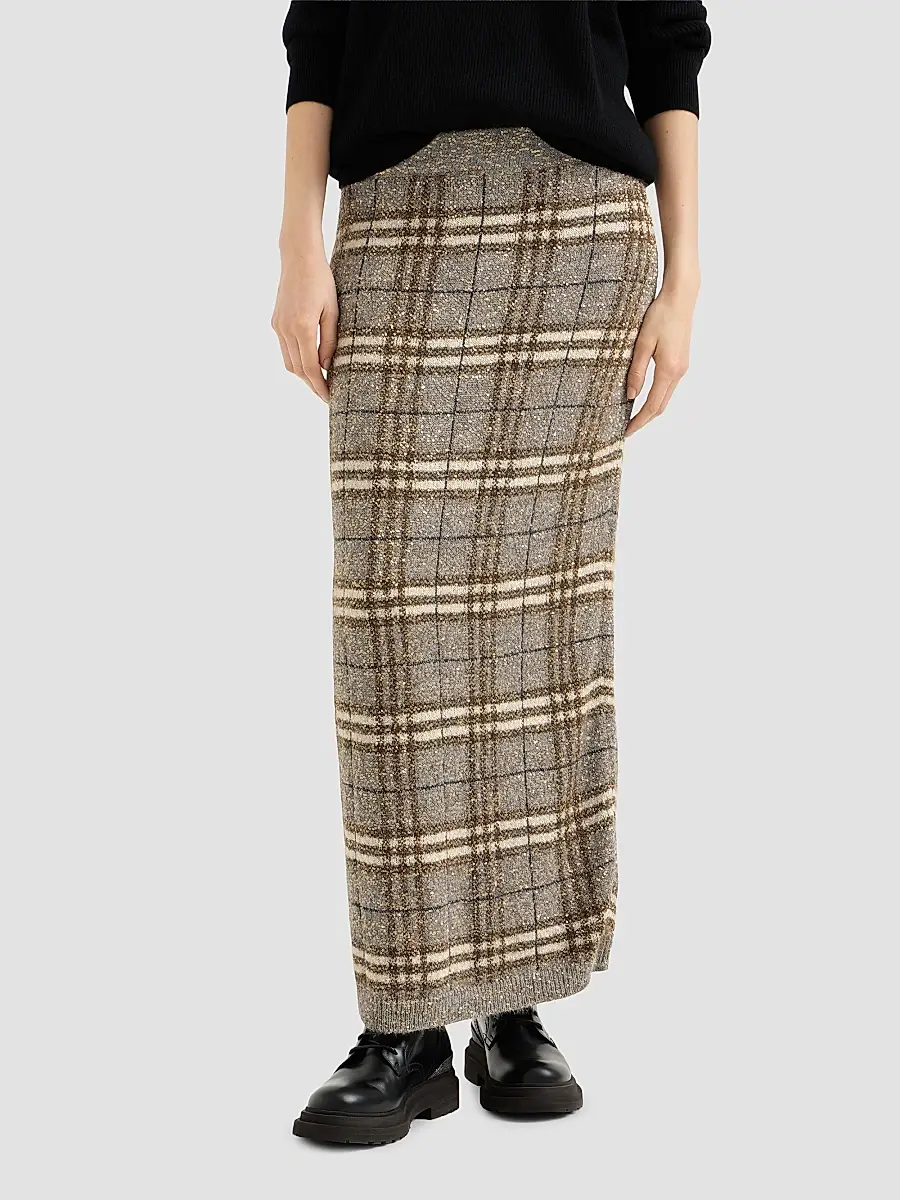 Brunello Cucinelli Women's Dazzling Mohair Prince of Wales Knit Skirt | Thumbnail 2 Brunello Cucinelli Women's Dazzling Mohair Prince of Wales Knit Skirt | Thumbnail 2