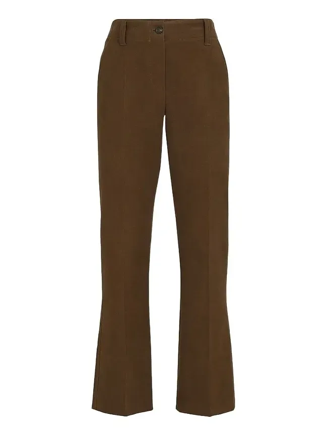 Brunello Cucinelli Women's Stretch Cotton Moleskin Cigarette Trousers