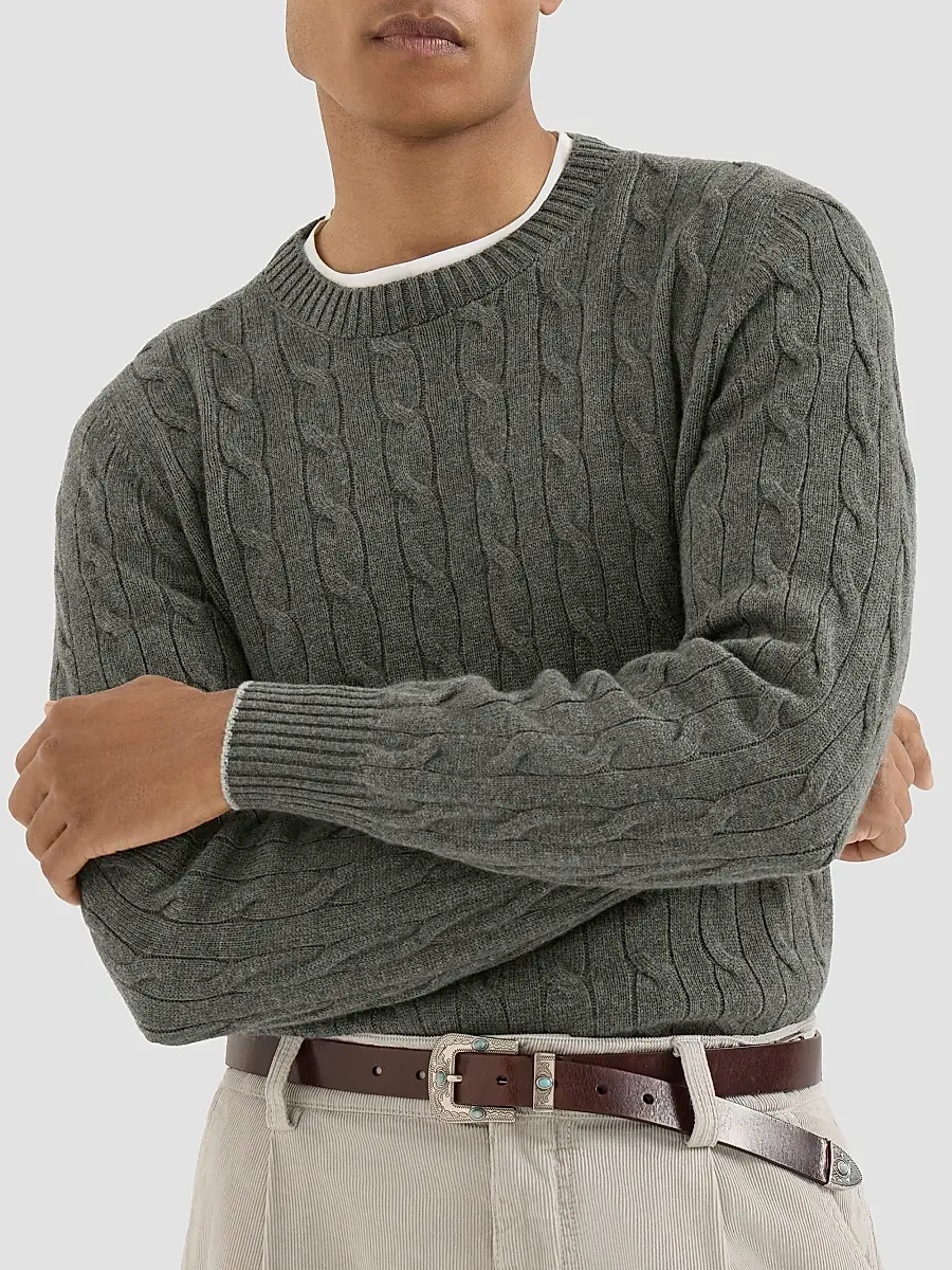 Brunello Cucinelli Men's Cashmere Cable Knit Sweater | Thumbnail 5 Brunello Cucinelli Men's Cashmere Cable Knit Sweater | Thumbnail 5