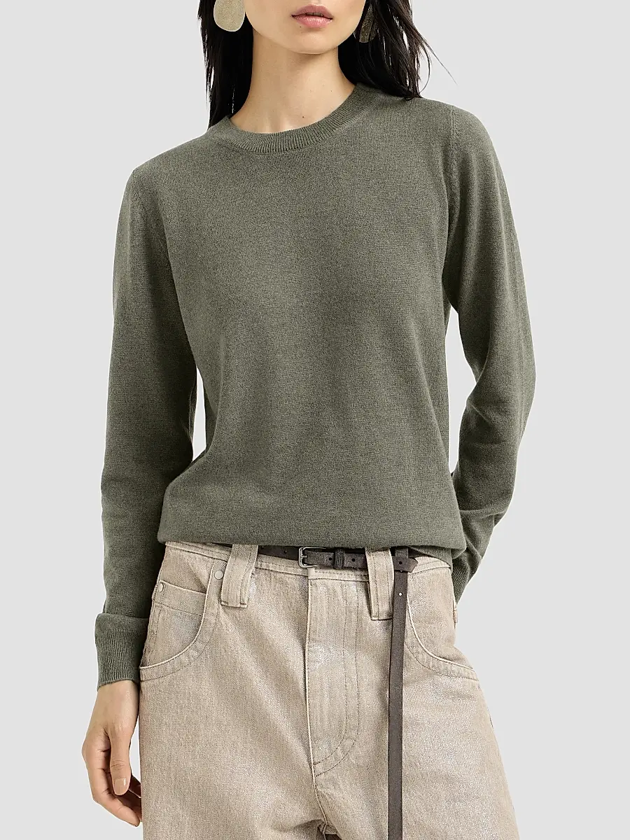 Brunello Cucinelli Women's Cashmere Sweater with Monili | Thumbnail 3 Brunello Cucinelli Women's Cashmere Sweater with Monili | Thumbnail 3