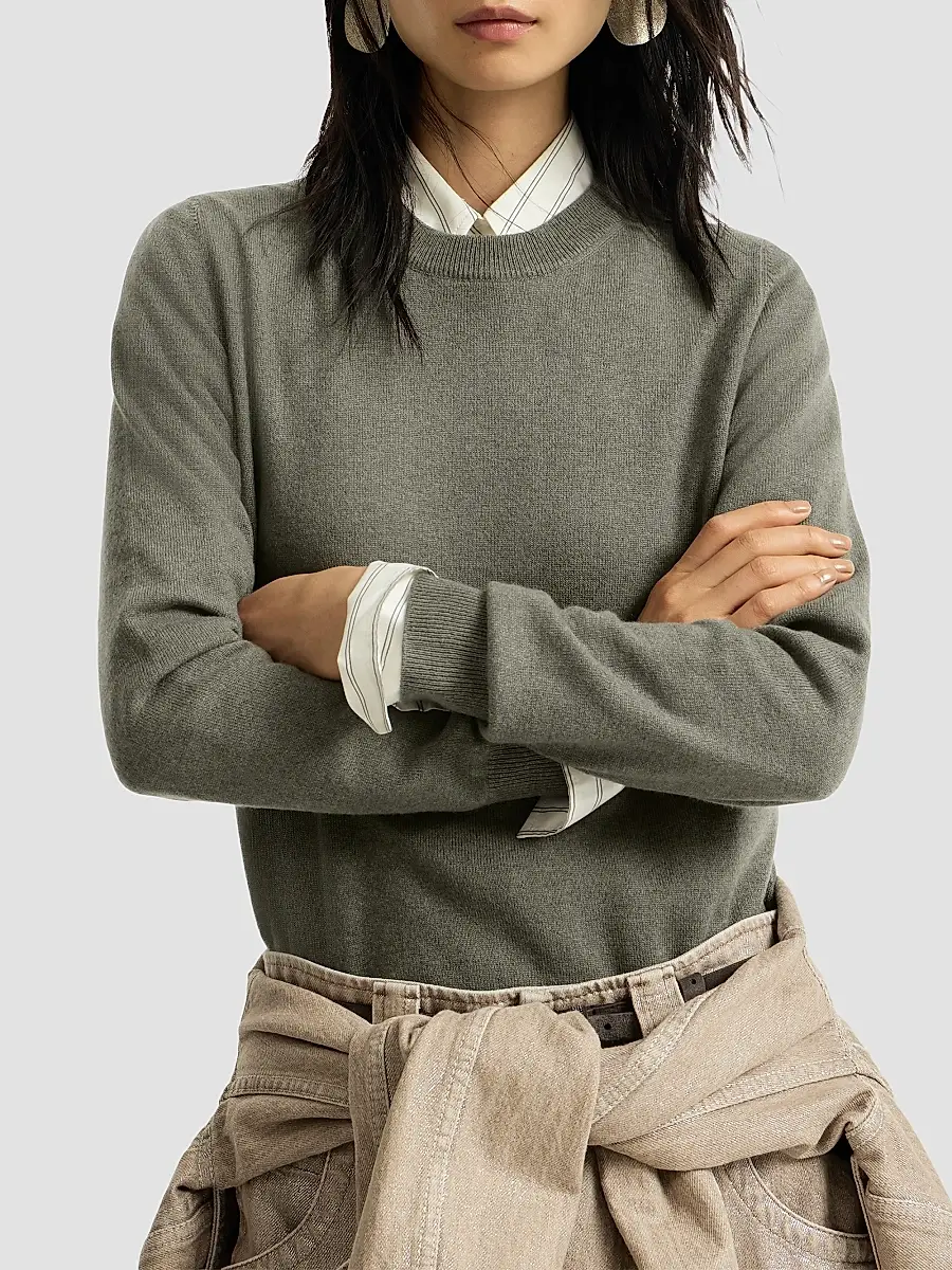 Brunello Cucinelli Women's Cashmere Sweater with Monili | Thumbnail 5 Brunello Cucinelli Women's Cashmere Sweater with Monili | Thumbnail 5