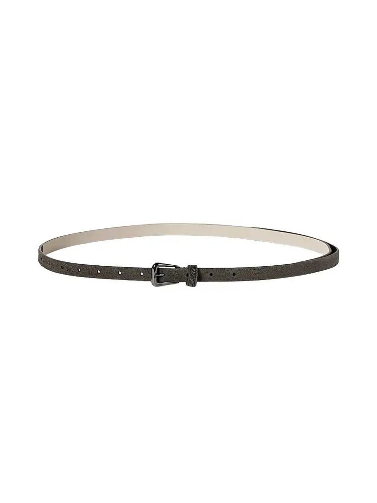 Brunello Cucinelli Women's Suede Belt with Shiny Loop | Image 1 Brunello Cucinelli Women's Suede Belt with Shiny Loop | Image 1