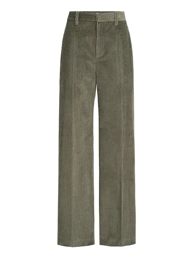 Women's Cotton Corduroy Loose Trousers with Monili - Origano Women's Cotton Corduroy Loose Trousers with Monili - Origano