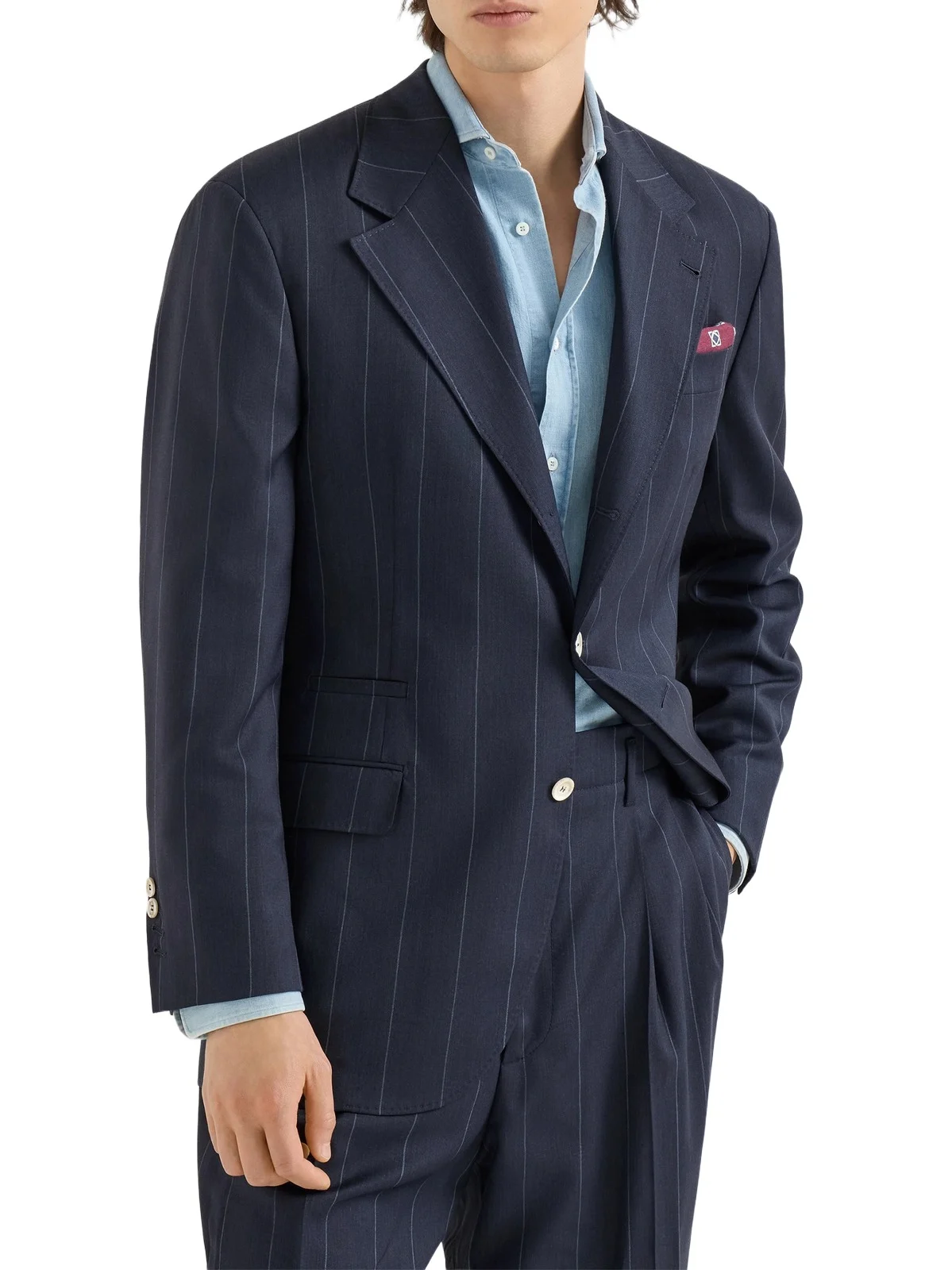 Men's Virgin Wool Chalk Stripe Tailor Blazer Men's Virgin Wool Chalk Stripe Tailor Blazer