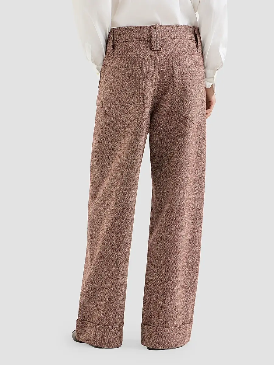 Brunello Cucinelli Women's Virgin Wool Donegal Baggy Five-Pocket Trousers | Thumbnail 4 Brunello Cucinelli Women's Virgin Wool Donegal Baggy Five-Pocket Trousers | Thumbnail 4