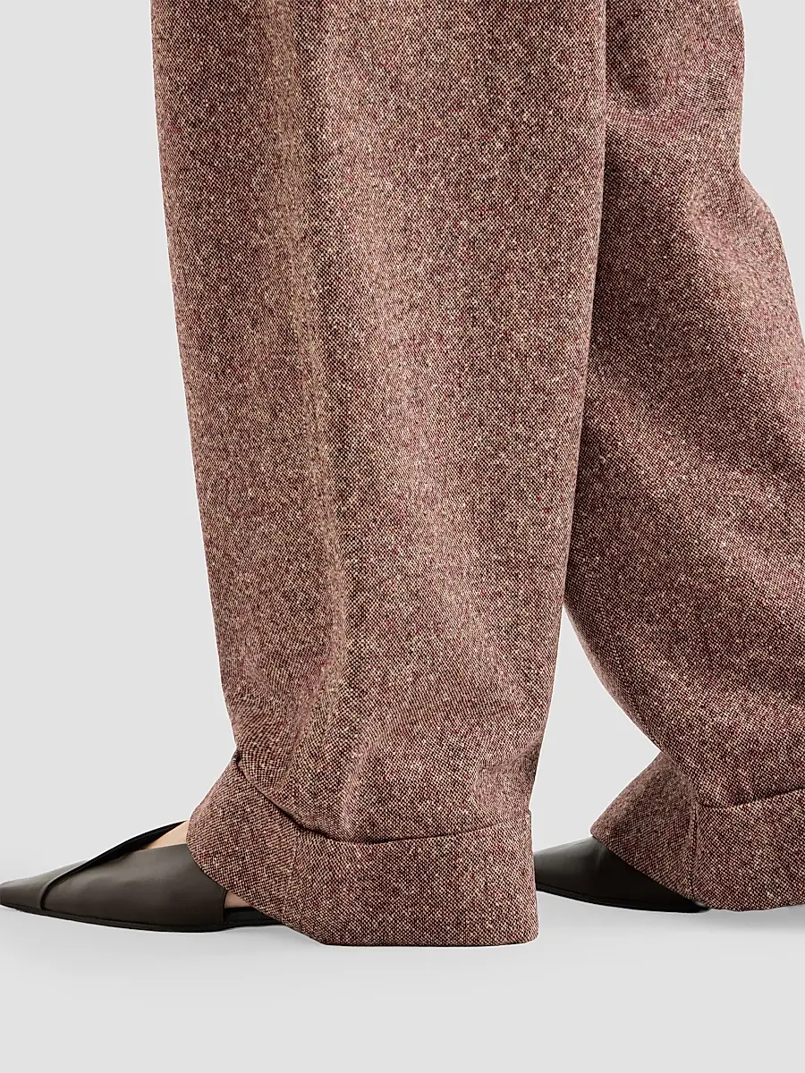 Brunello Cucinelli Women's Virgin Wool Donegal Baggy Five-Pocket Trousers | Thumbnail 6 Brunello Cucinelli Women's Virgin Wool Donegal Baggy Five-Pocket Trousers | Thumbnail 6