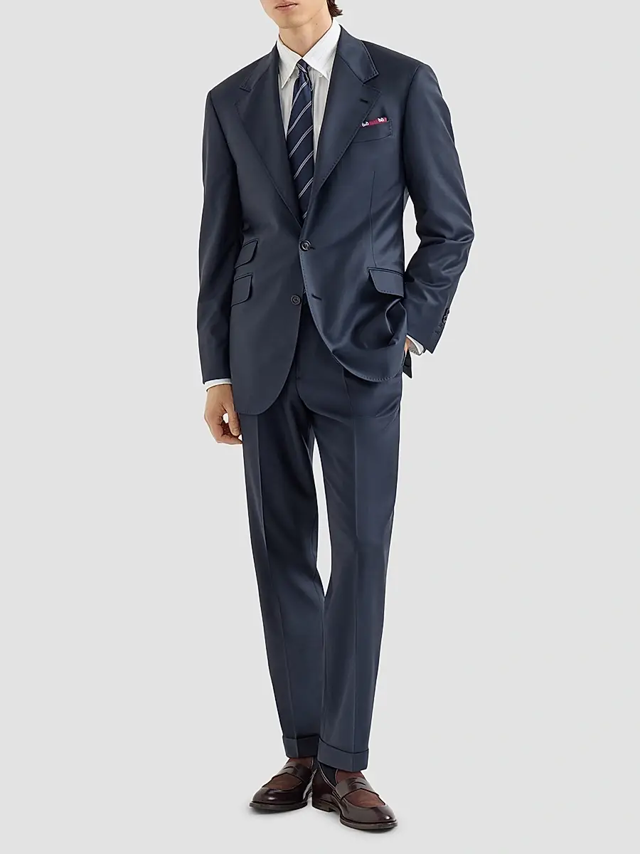 Brunello Cucinelli Men's Super 150s Virgin Wool Four Season Batavia Cavallo Tailor Blazer | Thumbnail 2 Brunello Cucinelli Men's Super 150s Virgin Wool Four Season Batavia Cavallo Tailor Blazer | Thumbnail 2