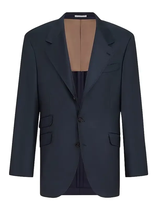 Brunello Cucinelli Men's Super 150s Virgin Wool Four Season Batavia Cavallo Tailor Blazer