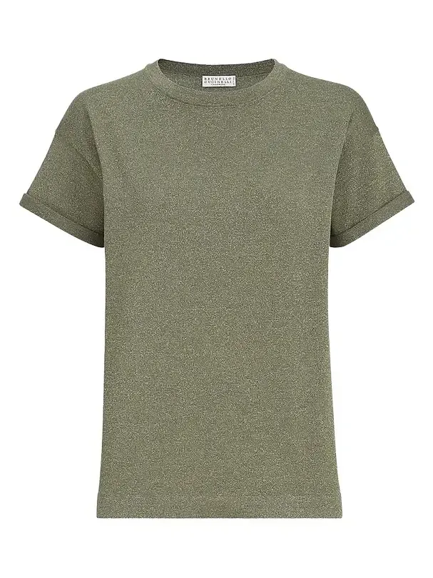 Women's Sparkling Cashmere and Silk Lightweight Knit T-Shirt