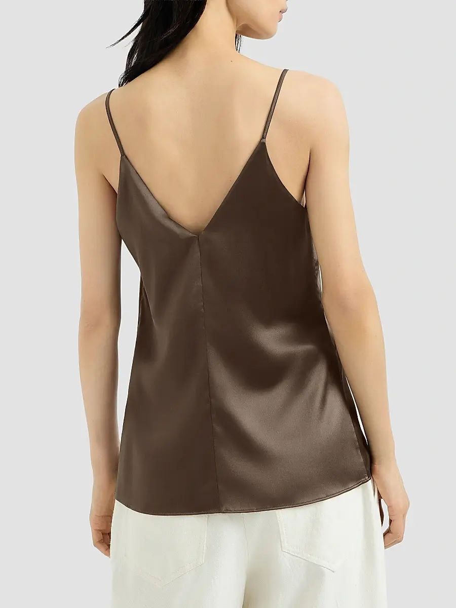 Brunello Cucinelli Women's Stretch Silk Satin Camisole Top | Thumbnail 4 Brunello Cucinelli Women's Stretch Silk Satin Camisole Top | Thumbnail 4