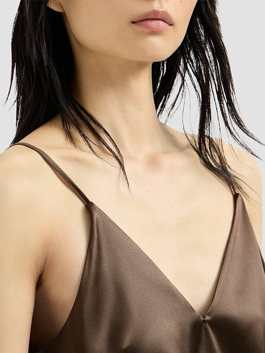 Brunello Cucinelli Women's Stretch Silk Satin Camisole Top | Thumbnail 6 Brunello Cucinelli Women's Stretch Silk Satin Camisole Top | Thumbnail 6