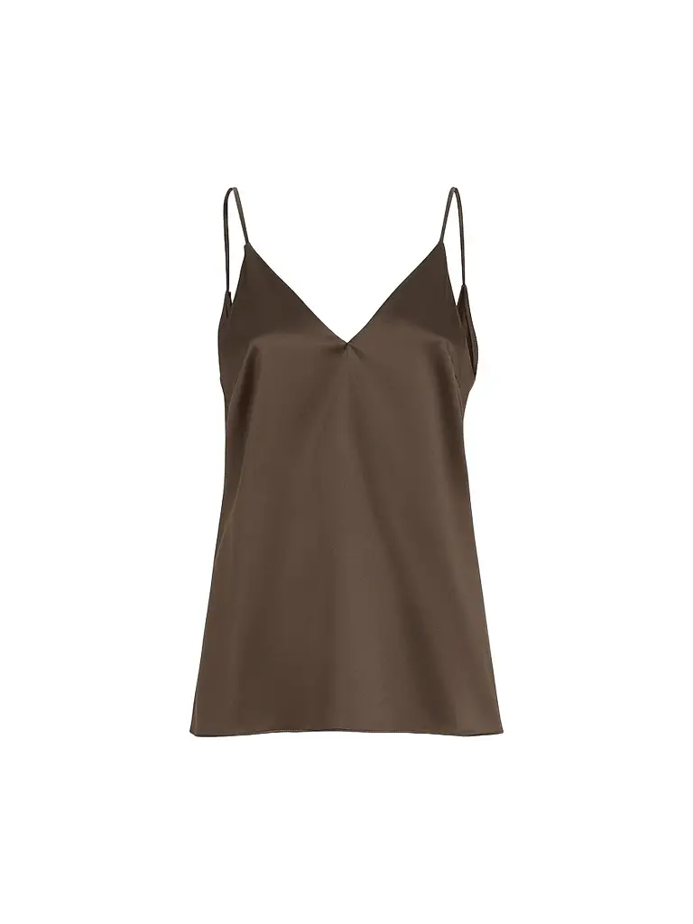 Brunello Cucinelli Women's Stretch Silk Satin Camisole Top - Brown | Image 1 Brunello Cucinelli Women's Stretch Silk Satin Camisole Top - Brown | Image 1
