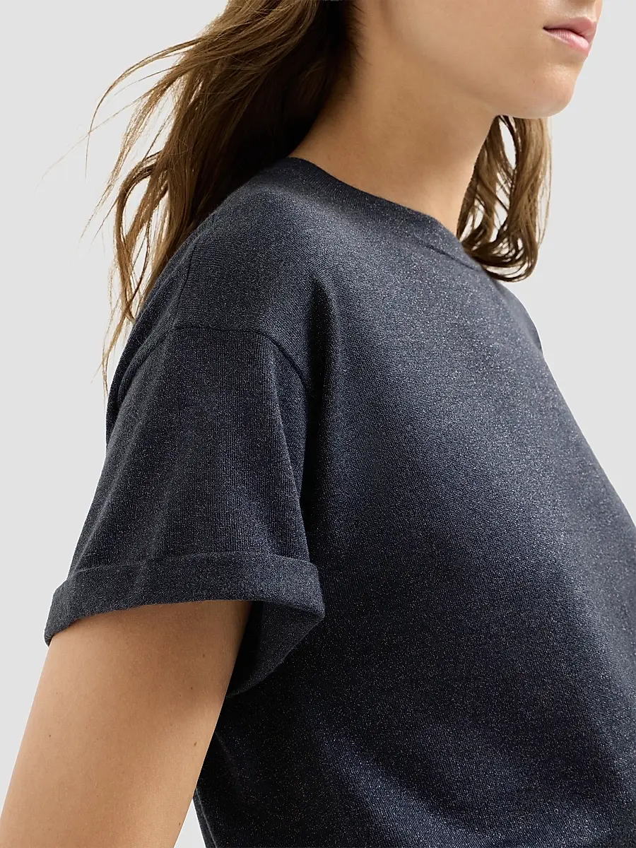 Brunello Cucinelli Women's Sparkling Cashmere and Silk Lightweight Knit T-Shirt | Thumbnail 6 Brunello Cucinelli Women's Sparkling Cashmere and Silk Lightweight Knit T-Shirt | Thumbnail 6