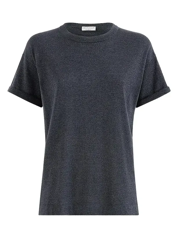 Women's Sparkling Cashmere and Silk Lightweight Knit T-Shirt