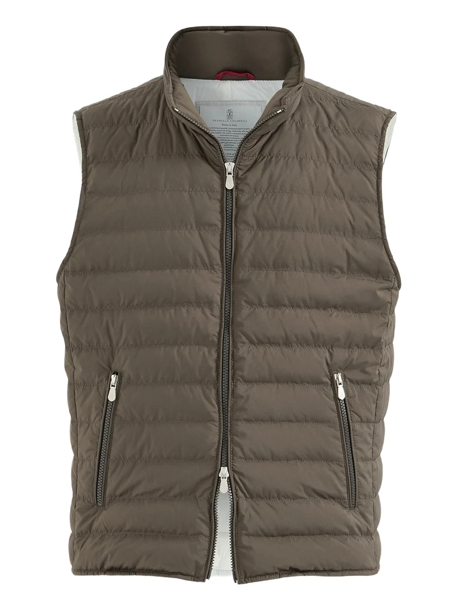Brunello Cucinelli Men's Lightweight Techno Fabric Down Vest