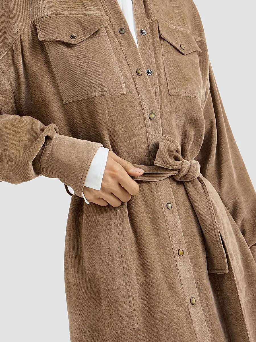 Brunello Cucinelli Women's Fluid Corduroy Shirt Dress | Thumbnail 6 Brunello Cucinelli Women's Fluid Corduroy Shirt Dress | Thumbnail 6