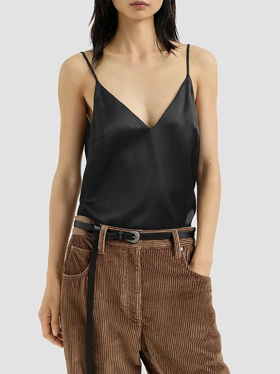 Brunello Cucinelli Women's Stretch Silk Satin Camisole Top | Thumbnail 3 Brunello Cucinelli Women's Stretch Silk Satin Camisole Top | Thumbnail 3